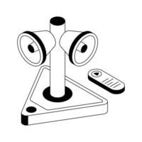 A well crafted isometric icon of speaker pole. vector