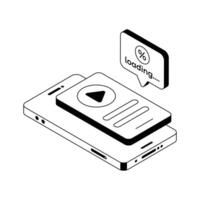 Here is an isometric icon of loading. vector