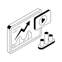 An amazing isometric icon of analytics dashboard. vector