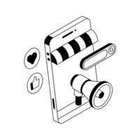 A captivating isometric icon of media advertising approach. vector