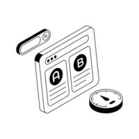 A stylish isometric icon of ab testing system. vector