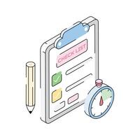 A well crafted isometric outline icon of checklist vector