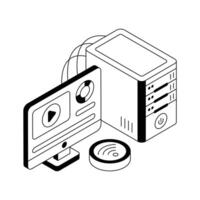 A premium isometric icon of internet content display. vector