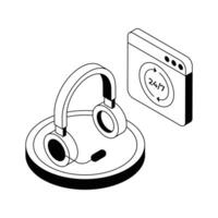 A modern isometric icon of customer support dashboard. vector
