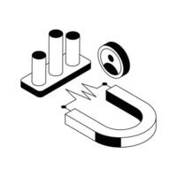 A modern isometric outline icon of engage audience. vector