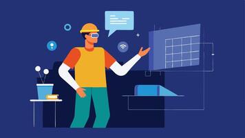 These descriptions can inspire illustrations that capture the essence of how AR is transforming architecture and interior design.. vector