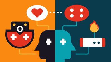 These s can help convey the complex relationship between gaminggambling addiction and mental health in a visually engaging manner.. vector