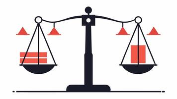 Scales of Justice A set of scales with biased news articles on one side and unbiased articles on the other the imbalance of information and its effect on public. vector