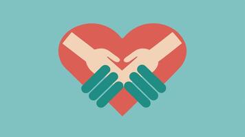 Supportive Hands A closeup of two hands clasping together symbolizing support and solidarity while a faint of a heart is in the background ing love and care.. vector