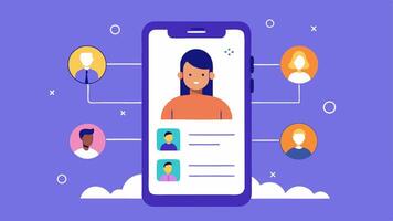Smart Recommendations A jobseekers smartphone screen displaying personalized job recommendations generated by an AI system highlighting potential matches based on past searches.. vector