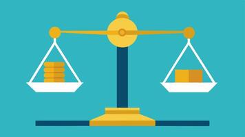 Scales of Justice A balance scale where one side has gold bars and the other side has empty coins indicating the imbalance in wealth.. vector