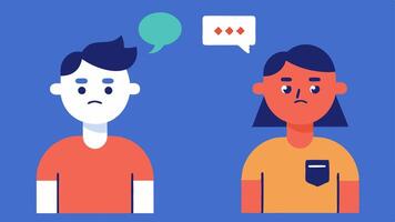 Social Comparison Show two characters side by side one scrolling through influencer photos looking discontent while the other is blissfully unaware highlighting the disparity in. vector