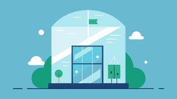These illustrations can visually convey the innovative role that smart glass plays in sustainable building design.. vector