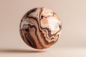 Floating 3D Marble Sphere on Soft Background photo