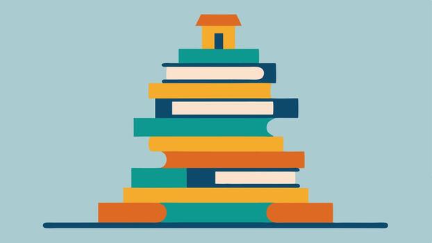 Stack of Unread Books A towering stack of books marked To Be Read thats clearly old and dusty ing disinterest and lack of engagement from the public.. vector