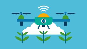 These descriptions can be used to create clear and engaging illustrations related to smart agriculture drones.. vector