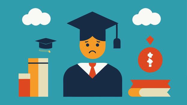 estos descripciones lata guía artistas en creando impactante visual aciones ese transmitir el retos planteado por creciente estudiante deuda en graduados vidas.. vector