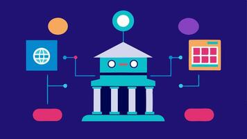 These descriptions can serve as a guide to create visually appealing illustrations that convey the theme of AIpowered fraud detection in banking in a straightforward manner.. vector