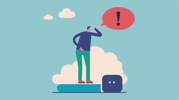 Scale Anxiety A person stepping onto a bathroom scale with exaggerated numbers on the display and a thought bubble filled with words like failure and success the. vector