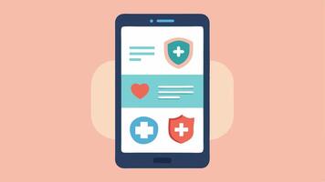 Safety Features A locked smartphone screen displaying emergency support options within mental health apps highlighting safety and accessibility to help in crisis situations.. vector