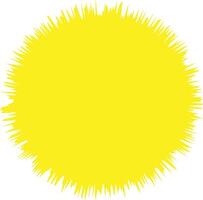 Bright Yellow Sun Illustration with Abstract Spikes ,artistic yellow sun illustration with abstract spiked edges, perfect for summer designs, kids' art, or nature-themed graphics vector