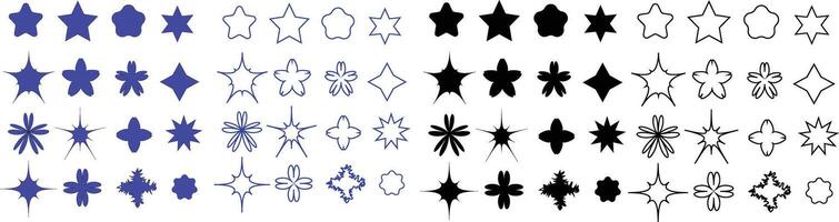 illustration of a different stars icons styles, Star Rating Icons Set isolated on white background, useful for UI design, ratings, web elements, and reviews vector