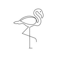 Minimalist flamingo icon with simple line design vector
