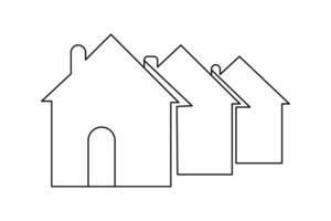Continuous line house symbol in minimal style vector
