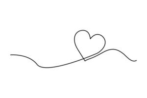 Continuous line heart icon in modern minimalist style vector
