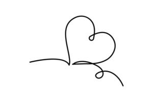 Elegant heart icon in minimal one line style vector