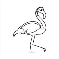 One-stroke flamingo artwork in elegant style vector