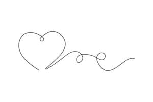 Single line drawing of minimalist heart icon vector