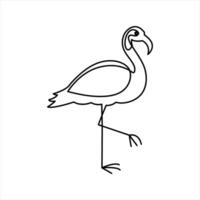 Abstract flamingo icon with clean line design vector