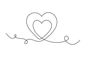 Minimalist heart icon design using a single line vector