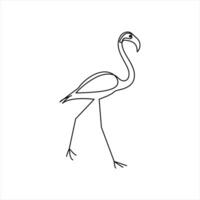 Flamingo design using continuous artistic line vector
