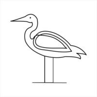Abstract heron design with modern line art vector