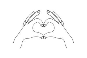 Continuous single line minimalist heart icon illustration vector