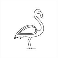 Elegant flamingo line icon with modern style vector