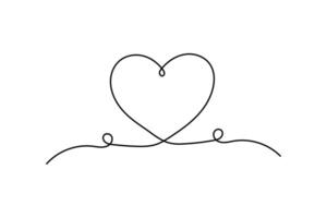 Thin line art heart icon in minimal style vector