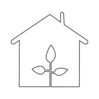 House line art in continuous stroke vector