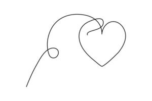 One line minimal heart icon design for romantic themes vector