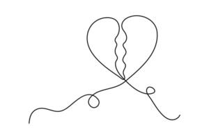 Clean outline heart icon drawn in continuous line style vector