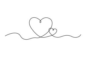 Heart icon continuous one line drawing and minimalist style isolate outline illustration vector