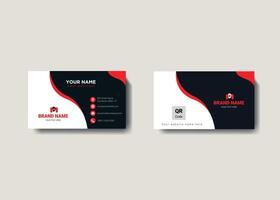 Modern Business Card Design with Red and Black Color Scheme vector