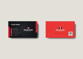 Modern Business Card Design with Red and Black design Business card vector