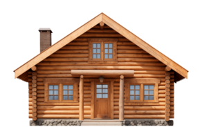 Log Cabin Front View Isolated on Transparent Background png