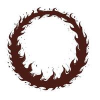 a circle with fire in it on a white background vector