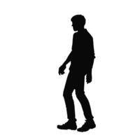 silhouette of a man walking on a white background vector
