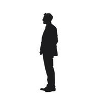 silhouette of man standing in front of white background vector
