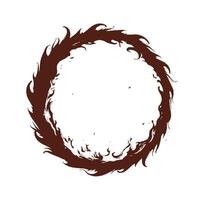 a circle with a black and brown swirl in it vector